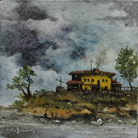 "İsimsiz" eseri SELİM GÜVENTÜRK tarafından 20x20 cm ölçülerinde Tuval üzeri yağlı boya tekniği ile yapılmıştır.