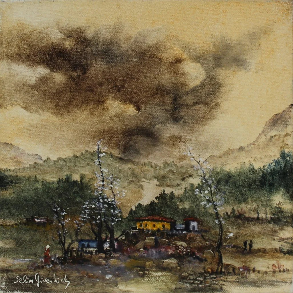 "İsimsiz" eseri SELİM GÜVENTÜRK tarafından 20x20 cm ölçülerinde Tuval üzeri yağlı boya tekniği ile yapılmıştır.