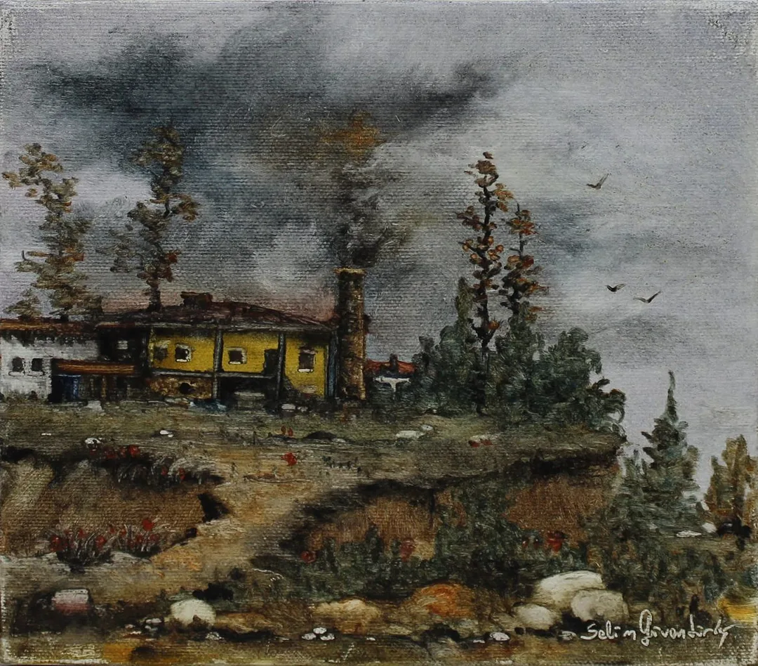 yakınlaştır "İsimsiz" eseri SELİM GÜVENTÜRK tarafından 20x20 cm ölçülerinde Tuval üzeri yağlı boya tekniği ile yapılmıştır.