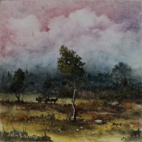SELİM GÜVENTÜRK — “İsimsiz” "İsimsiz" eseri SELİM GÜVENTÜRK tarafından 20x20 cm ölçülerinde Tuval üzeri yağlı boya tekniği ile yapılmıştır.