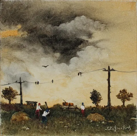 "İsimsiz" eseri SELİM GÜVENTÜRK tarafından 20x20 cm ölçülerinde Tuval üzeri yağlı boya tekniği ile yapılmıştır.