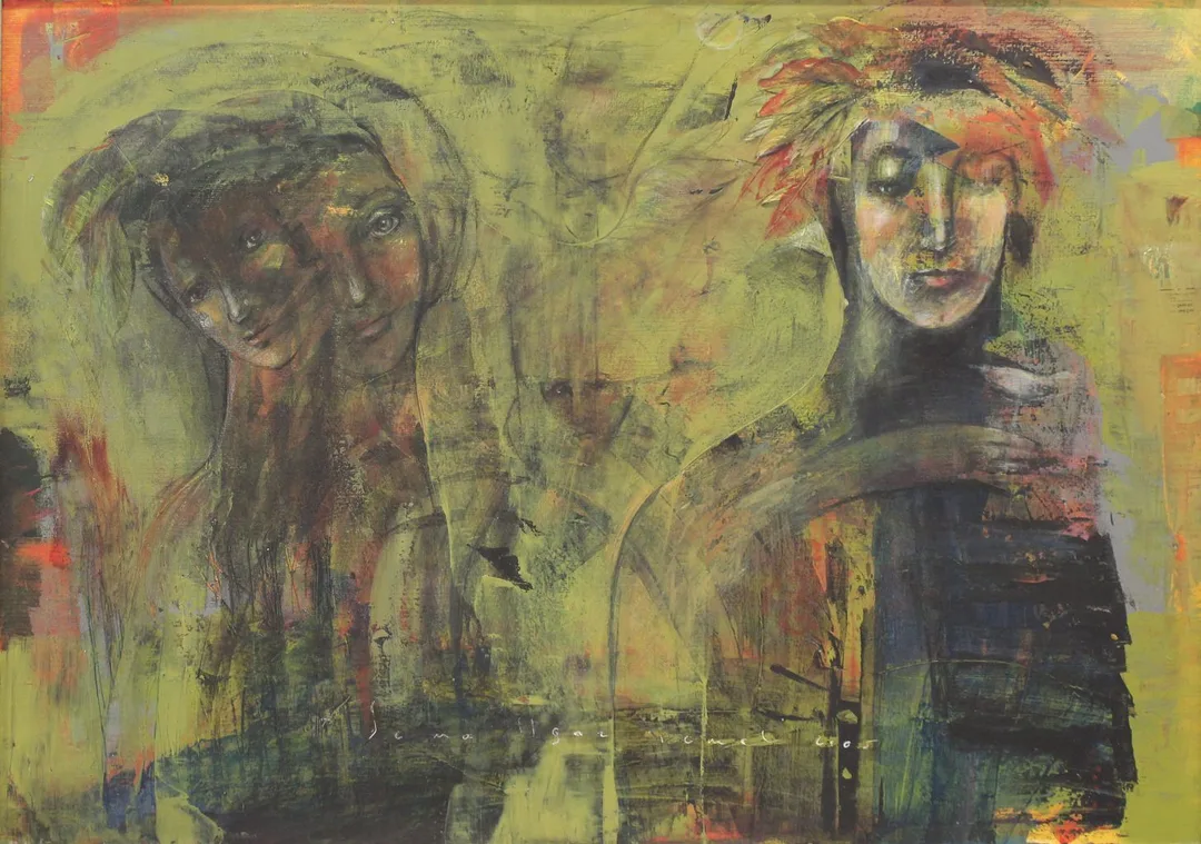 "Ayrılık" eseri SEMA ILGAZ TEMEL tarafından 2005 yılında 49x69 cm ölçülerinde Duralit üzeri yağlı boya tekniği ile yapılmıştır.