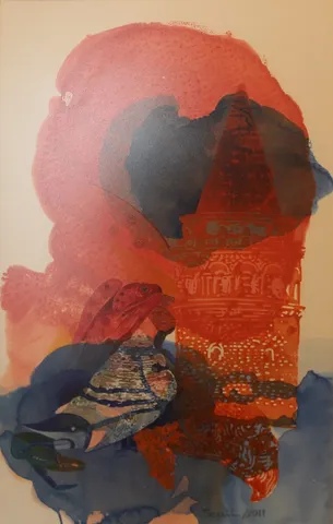 SEMİH KAPLAN — “İsimsiz”, 2011 "İsimsiz" eseri SEMİH KAPLAN tarafından 2011 yılında 56x37 cm ölçülerinde Kağıt üzeri sulu boya tekniği ile yapılmıştır.