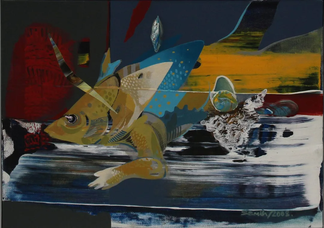 yakınlaştır "İsimsiz" eseri SEMİH KAPLAN tarafından 2008 yılında 25x35 cm ölçülerinde Tuval üzeri akrilik boya tekniği ile yapılmıştır.