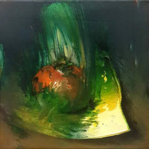 SERDAR LEBLEBİCİ — “İsimsiz”, 2011 "İsimsiz" eseri SERDAR LEBLEBİCİ tarafından 2011 yılında 25x25 cm ölçülerinde Tuval üzeri yağlı boya tekniği ile yapılmıştır.
