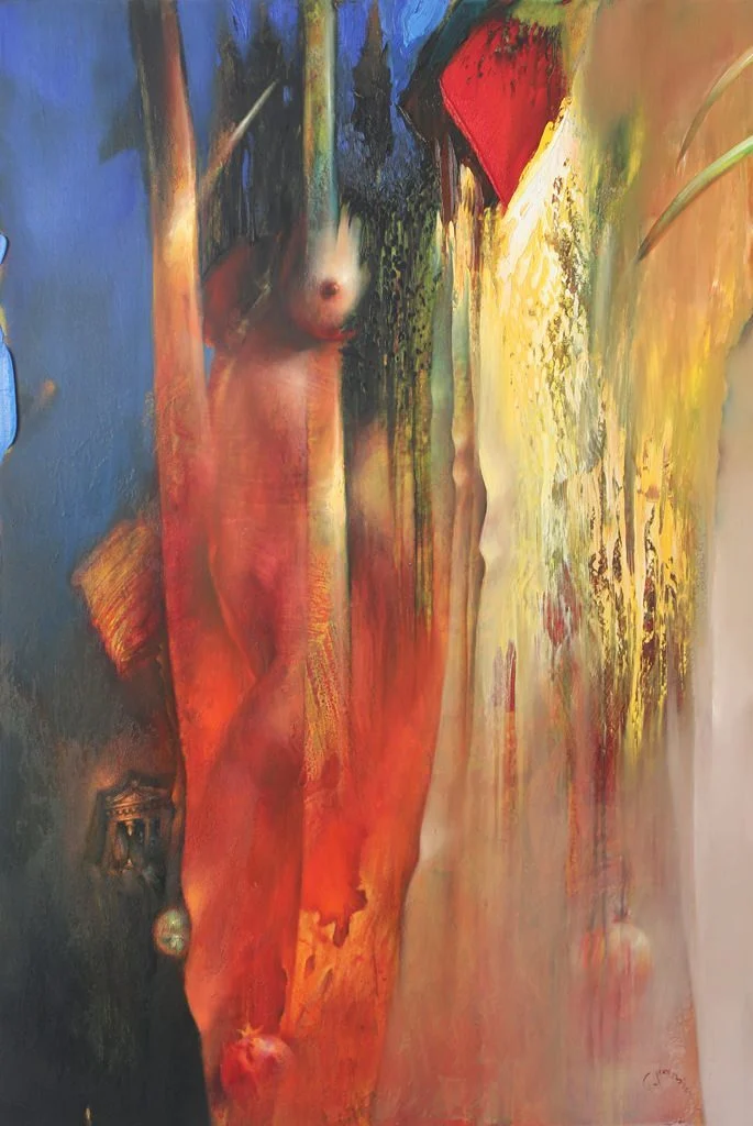 yakınlaştır "Gizemli Nü Serisi" eseri SERDAR LEBLEBİCİ tarafından 2012 yılında 150x100 cm ölçülerinde Tuval üzeri yağlı boya tekniği ile yapılmıştır.