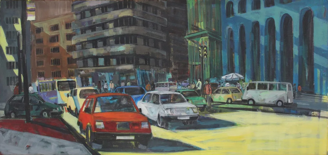 yakınlaştır "İsimsiz" eseri SERKAN ŞEN tarafından 2006 yılında 50x110 cm ölçülerinde Tuval üzeri yağlı boya tekniği ile yapılmıştır.