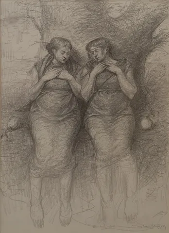 SERTAP YEĞİN — “İsimsiz”, 2014 "İsimsiz" eseri SERTAP YEĞİN tarafından 2014 yılında 60x40 cm ölçülerinde Kağıt üzeri kara kalem tekniği ile yapılmıştır.