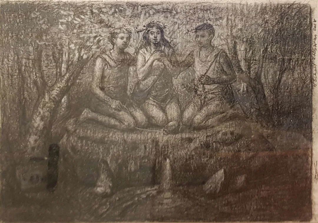 "İsimsiz" eseri SERTAP YEĞİN tarafından 2018 yılında 26x36 cm ölçülerinde Kağıt üzeri füzen tekniği ile yapılmıştır.