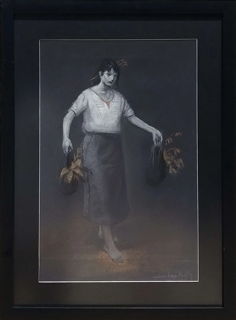 "İsimsiz" eseri SERTAP YEĞİN tarafından 2013 yılında 44x28,5 cm ölçülerinde Kağıt üzeri pastel boya tekniği ile yapılmıştır.