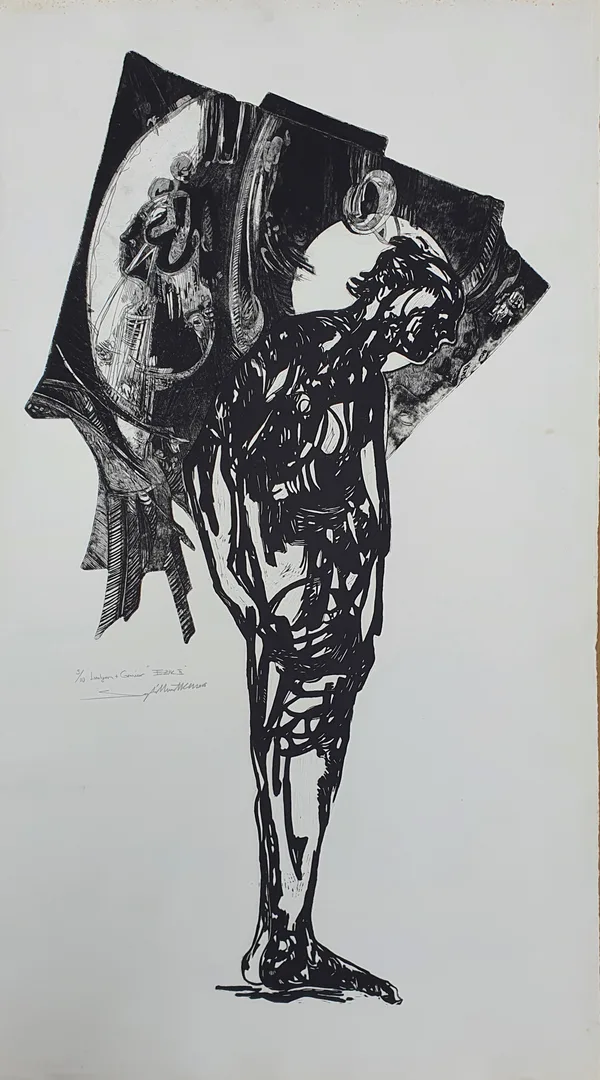 "Ezik 2" eseri SEYDİ MURAT KOÇ tarafından 2005 yılında 105x55 cm ölçülerinde Linolyum Baskı tekniği ile yapılmıştır.