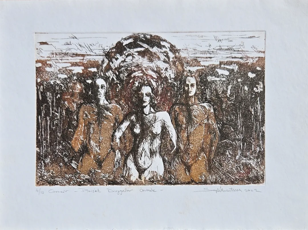 "Pisişik Duygular Önünde" eseri SEYDİ MURAT KOÇ tarafından 2002 yılında 22x30 cm ölçülerinde Gravür tekniği ile yapılmıştır.