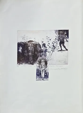 SEYDİ MURAT KOÇ — “Tarihsel içgüdü ve gidiş gelişleri”, 2002 "Tarihsel içgüdü ve gidiş gelişleri" eseri SEYDİ MURAT KOÇ tarafından 2002 yılında 54x38 cm ölçülerinde Gravür tekniği ile yapılmıştır.