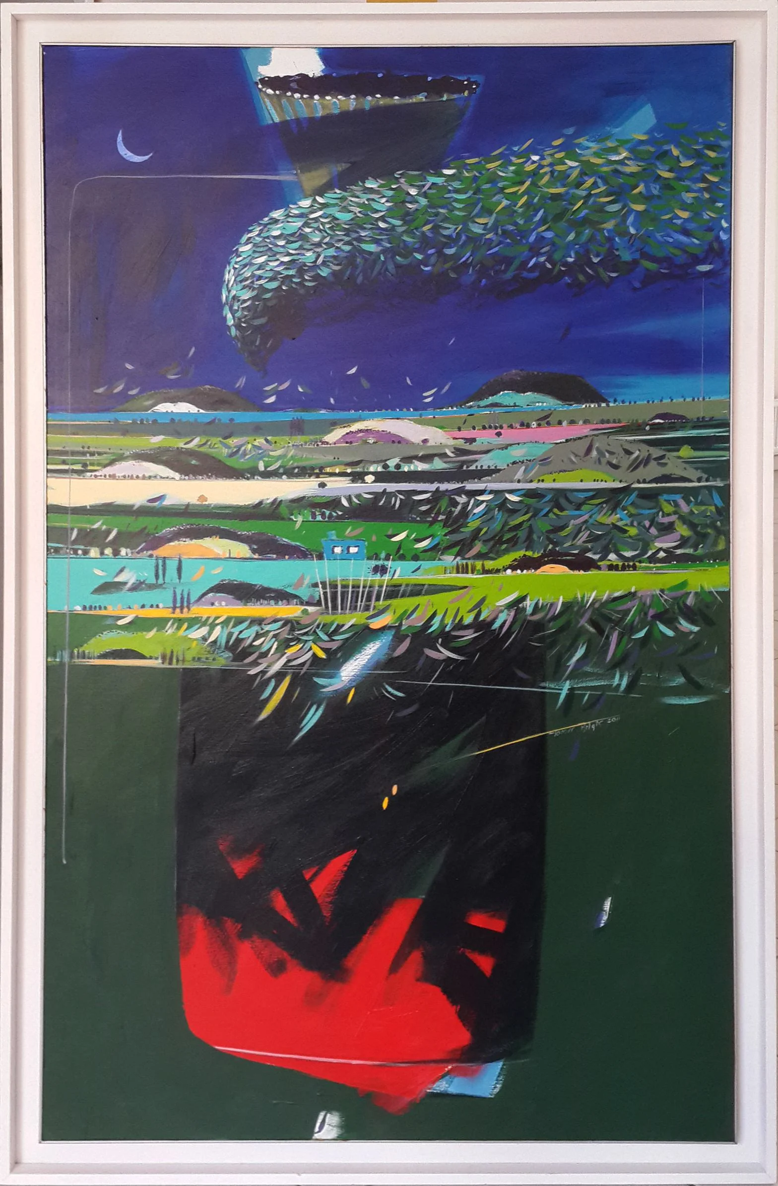 "İsimsiz" eseri TAMER BİLGİÇ tarafından 2011 yılında 130x80 cm ölçülerinde Tuval üzeri akrilik boya tekniği ile yapılmıştır.