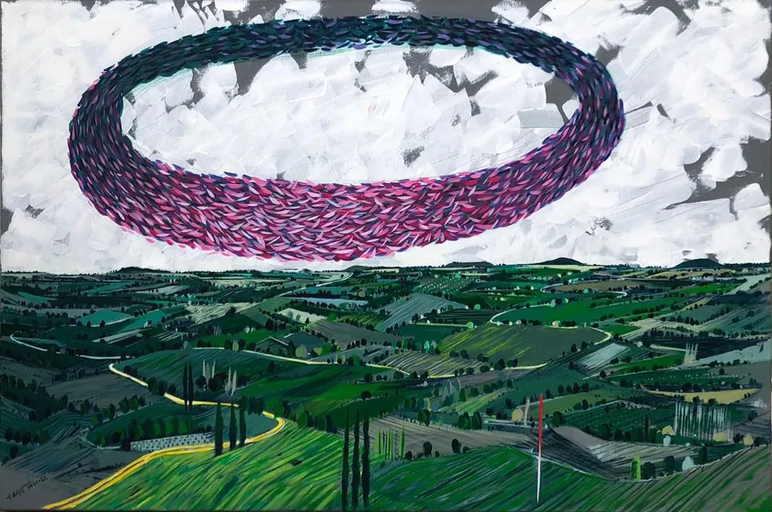 "İsimsiz" eseri TAMER BİLGİÇ tarafından 2022 yılında 87x127 cm ölçülerinde Tuval üzeri akrilik boya tekniği ile yapılmıştır.