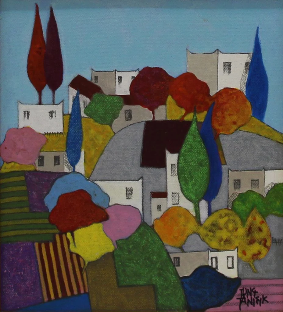 "İsimsiz" eseri TUNÇ TANIŞIK tarafından 22x20 cm ölçülerinde Tuval üzeri yağlı boya tekniği ile yapılmıştır.