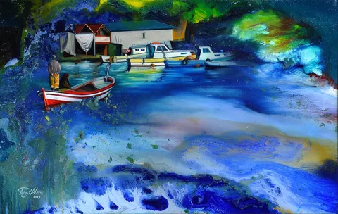 TURGUT AKARSU — “İzlenimyorum Karadeniz 2013”, 2013 "İzlenimyorum Karadeniz 2013" eseri TURGUT AKARSU tarafından 2013 yılında 25x40 cm ölçülerinde Tuval üzeri yağlı boya tekniği ile yapılmıştır.