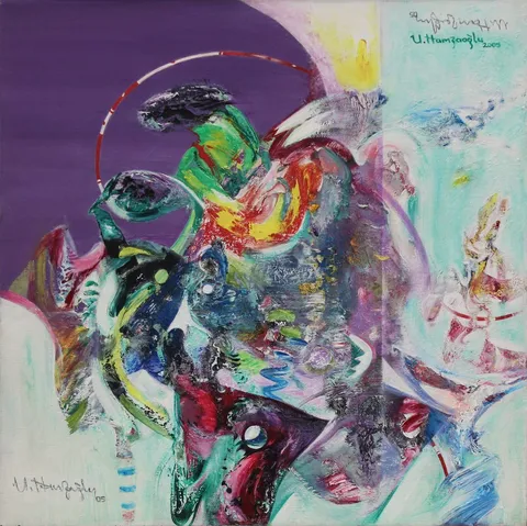 "İsimsiz" eseri UFUK HAMZAOĞLU tarafından 2005 yılında 40x40 cm ölçülerinde Tuval üzeri yağlı boya tekniği ile yapılmıştır.