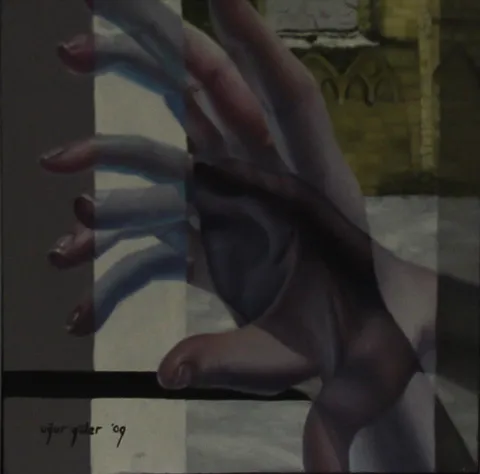 UĞUR GÜLER — “İsimsiz”, 2009 "İsimsiz" eseri UĞUR GÜLER tarafından 2009 yılında 15x15 cm ölçülerinde Duralit üzeri yağlı boya tekniği ile yapılmıştır.