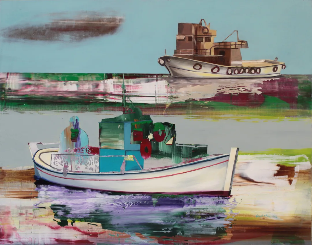 "İsimsiz" eseri ÜMİT TÜRK tarafından 2015 yılında 40x50 cm ölçülerinde Duralit üzeri akrilik boya tekniği ile yapılmıştır.