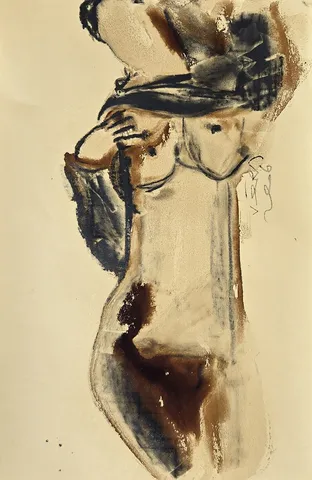 "İsimsiz" eseri VEDAT ÖRS tarafından 2006 yılında 60x40 cm ölçülerinde Derici kağıdı üzerine zift tekniği ile yapılmıştır.