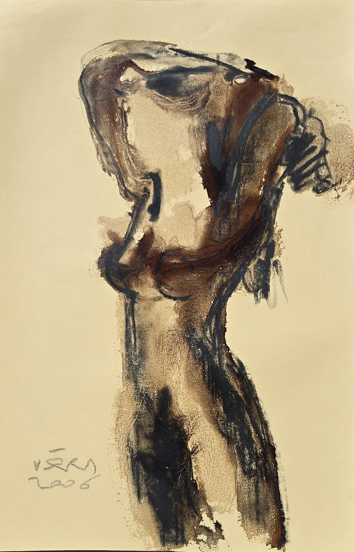 yakınlaştır "İsimsiz" eseri VEDAT ÖRS tarafından 2006 yılında 60x40 cm ölçülerinde Derici kağıdı üzerine zift tekniği ile yapılmıştır.