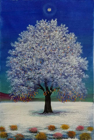 "İsimsiz" eseri YALÇIN GÖKÇEBAĞ tarafından 1992 yılında 39x20 cm ölçülerinde Tuval üzeri yağlı boya tekniği ile yapılmıştır.
