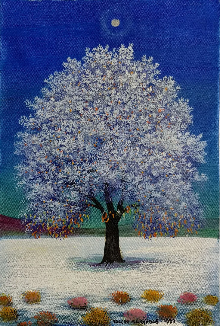 yakınlaştır "İsimsiz" eseri YALÇIN GÖKÇEBAĞ tarafından 1992 yılında 39x20 cm ölçülerinde Tuval üzeri yağlı boya tekniği ile yapılmıştır.