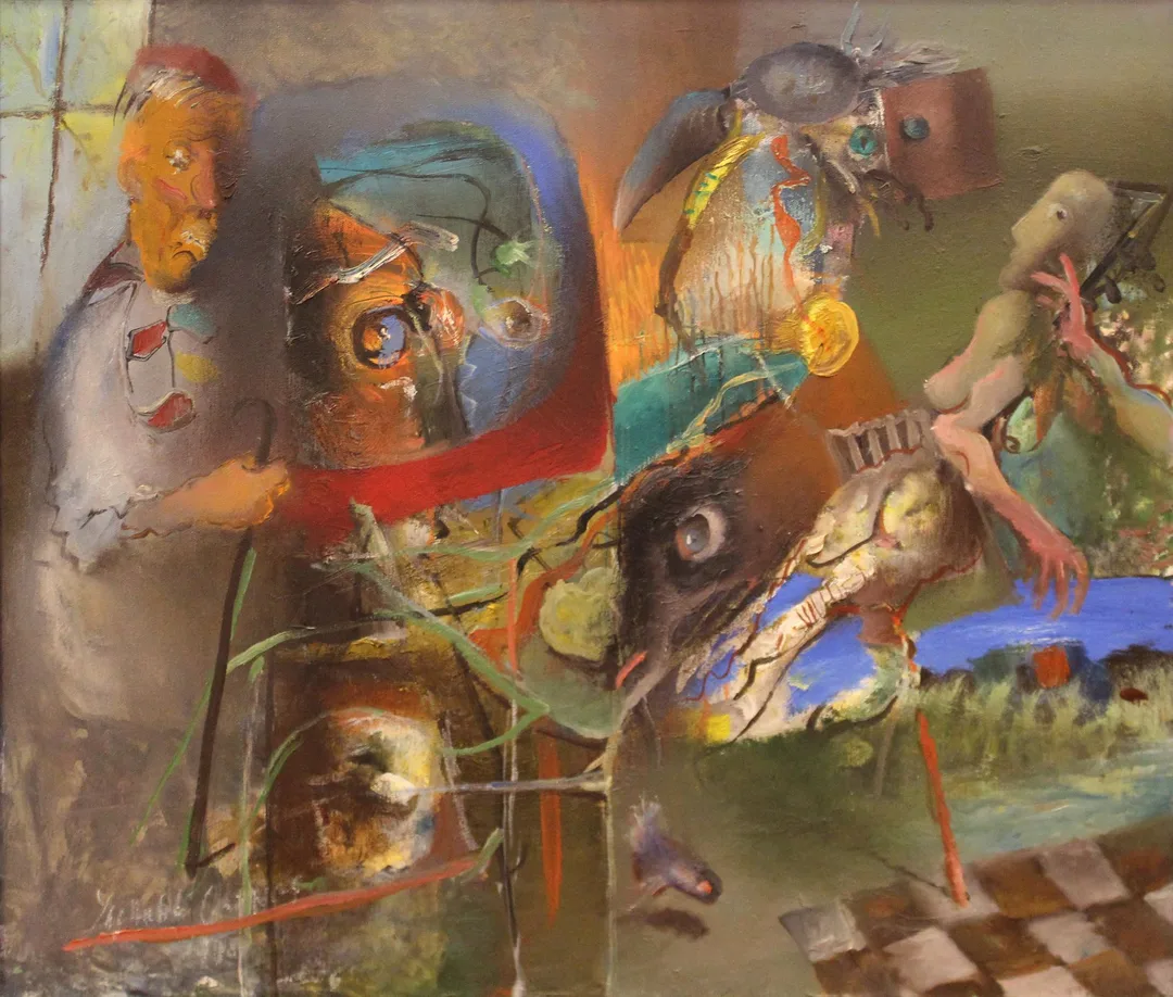 yakınlaştır "İsimsiz" eseri YAŞAR ALİ GÜNEŞ tarafından 1999 yılında 60x70 cm ölçülerinde Tuval üzeri yağlı boya tekniği ile yapılmıştır.