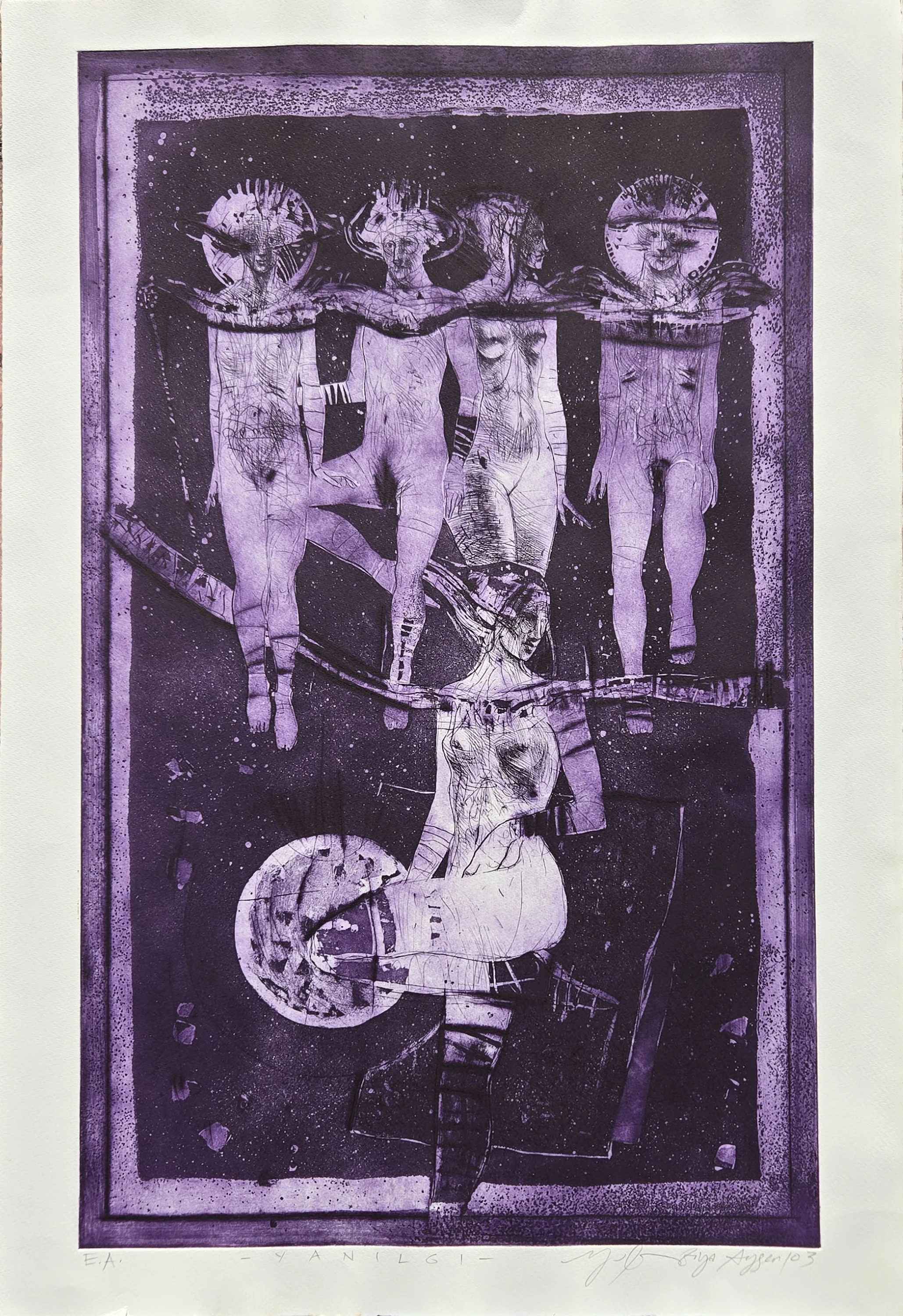 "Yanılgı" eseri YUSUF ZİYA AYGEN tarafından 2003 yılında 87x60 cm ölçülerinde Gravür tekniği ile yapılmıştır.
