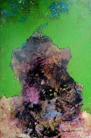 EMİNE BIYIKLI — “ritüel serisi” "ritüel serisi" eseri EMİNE BIYIKLI tarafından 60x40 cm ölçülerinde yapılmıştır.