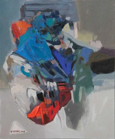 HAKAN ESMER — “isimsiz”, 2006 "isimsiz" eseri HAKAN ESMER tarafından 2006 yılında 46x38 cm ölçülerinde Tuval üzeri yağlı boya tekniği ile yapılmıştır.