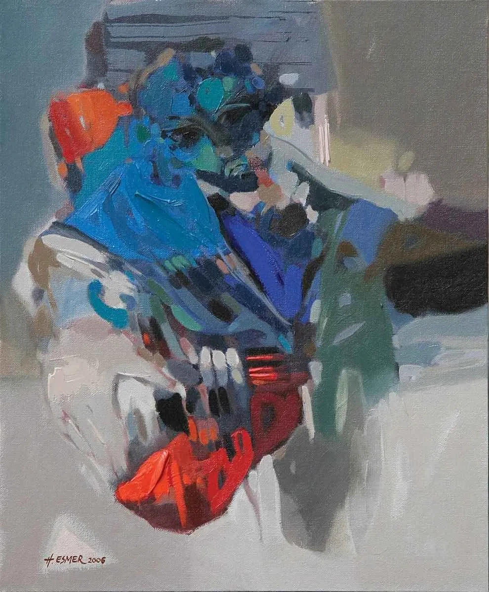 "isimsiz" eseri HAKAN ESMER tarafından 2006 yılında 46x38 cm ölçülerinde Tuval üzeri yağlı boya tekniği ile yapılmıştır.