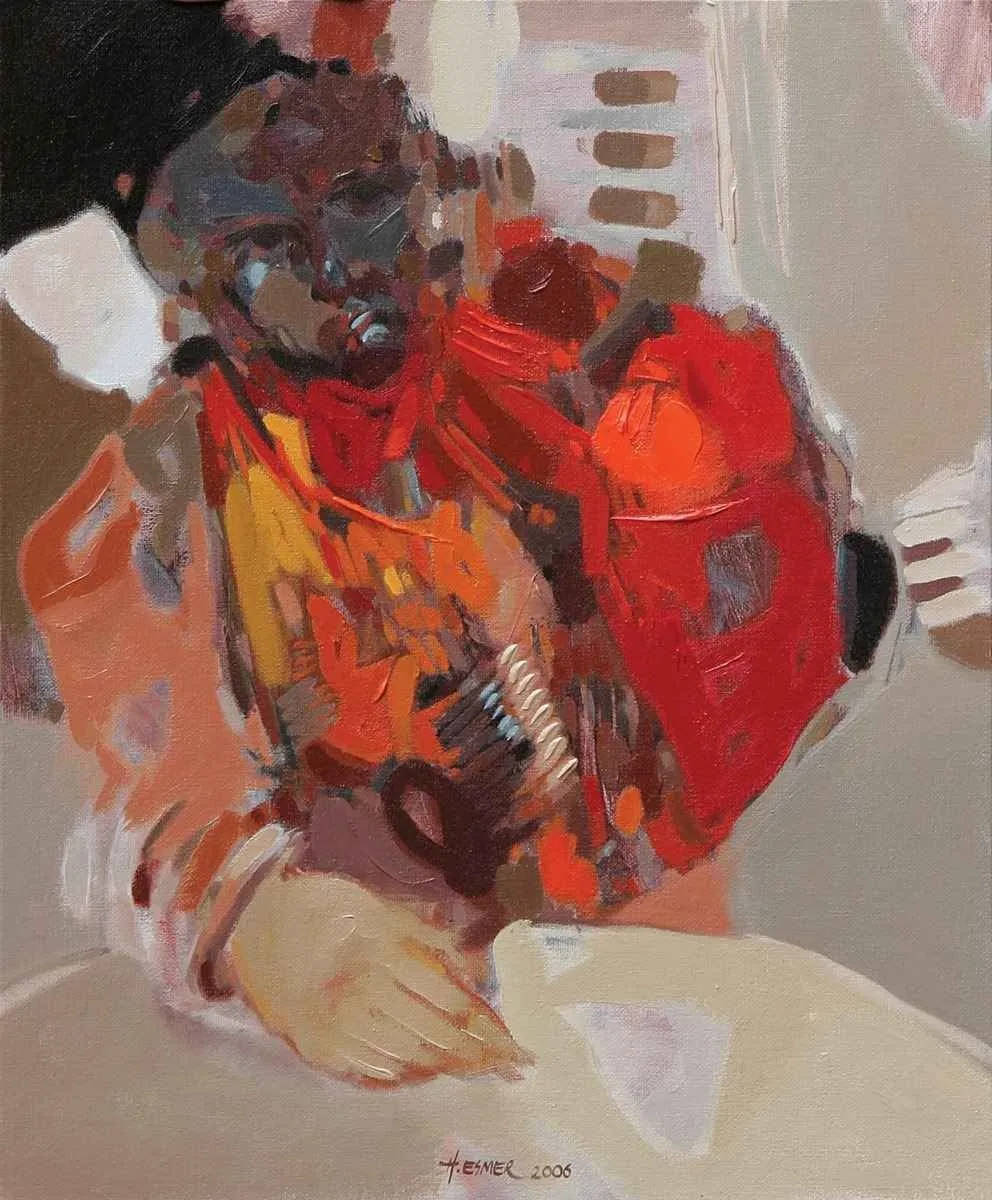 "isimsiz" eseri HAKAN ESMER tarafından 2006 yılında 46x38 cm ölçülerinde Tuval üzeri yağlı boya tekniği ile yapılmıştır.
