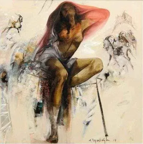"isimsiz" eseri AKDOĞAN TOPAÇLIOĞLU tarafından 2008 yılında 75x75 cm ölçülerinde Tuval üzeri yağlı boya tekniği ile yapılmıştır.
