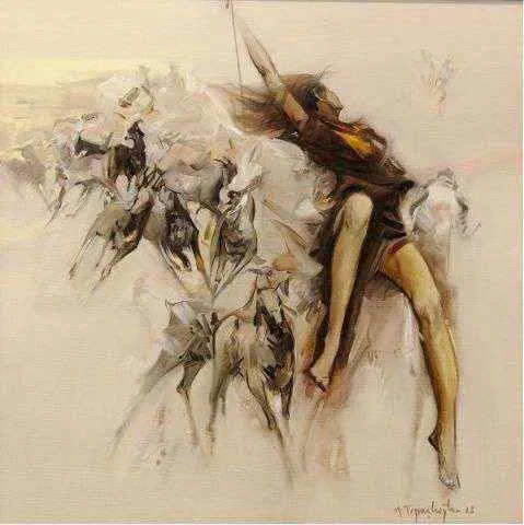 "isimsiz" eseri AKDOĞAN TOPAÇLIOĞLU tarafından 2008 yılında 75x75 cm ölçülerinde Tuval üzeri yağlı boya tekniği ile yapılmıştır.