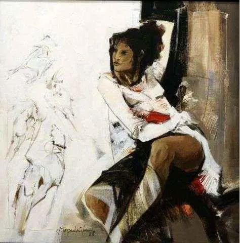 "isimsiz" eseri AKDOĞAN TOPAÇLIOĞLU tarafından 2008 yılında 75x75 cm ölçülerinde Tuval üzeri yağlı boya tekniği ile yapılmıştır.