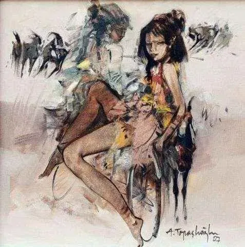"isimsiz" eseri AKDOĞAN TOPAÇLIOĞLU tarafından 2008 yılında 50x50 cm ölçülerinde Tuval üzeri yağlı boya tekniği ile yapılmıştır.