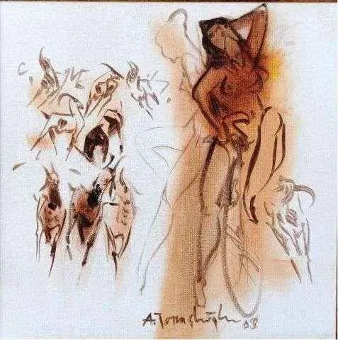 "isimsiz" eseri AKDOĞAN TOPAÇLIOĞLU tarafından 2008 yılında 30x30 cm ölçülerinde Tuval üzeri yağlı boya tekniği ile yapılmıştır.