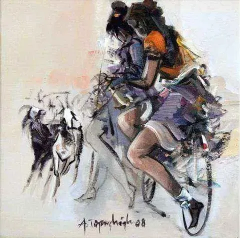 AKDOĞAN TOPAÇLIOĞLU — “isimsiz”, 2008 "isimsiz" eseri AKDOĞAN TOPAÇLIOĞLU tarafından 2008 yılında 30x30 cm ölçülerinde Tuval üzeri yağlı boya tekniği ile yapılmıştır.