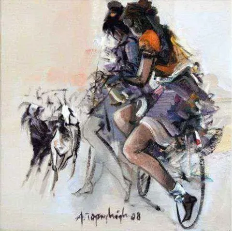 AKDOĞAN TOPAÇLIOĞLU — “isimsiz”, 2008 "isimsiz" eseri AKDOĞAN TOPAÇLIOĞLU tarafından 2008 yılında 30x30 cm ölçülerinde Tuval üzeri yağlı boya tekniği ile yapılmıştır.