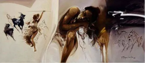 AKDOĞAN TOPAÇLIOĞLU — “isimsiz”, 2008 "isimsiz" eseri AKDOĞAN TOPAÇLIOĞLU tarafından 2008 yılında 65x150 cm ölçülerinde Tuval üzeri yağlı boya tekniği ile yapılmıştır.