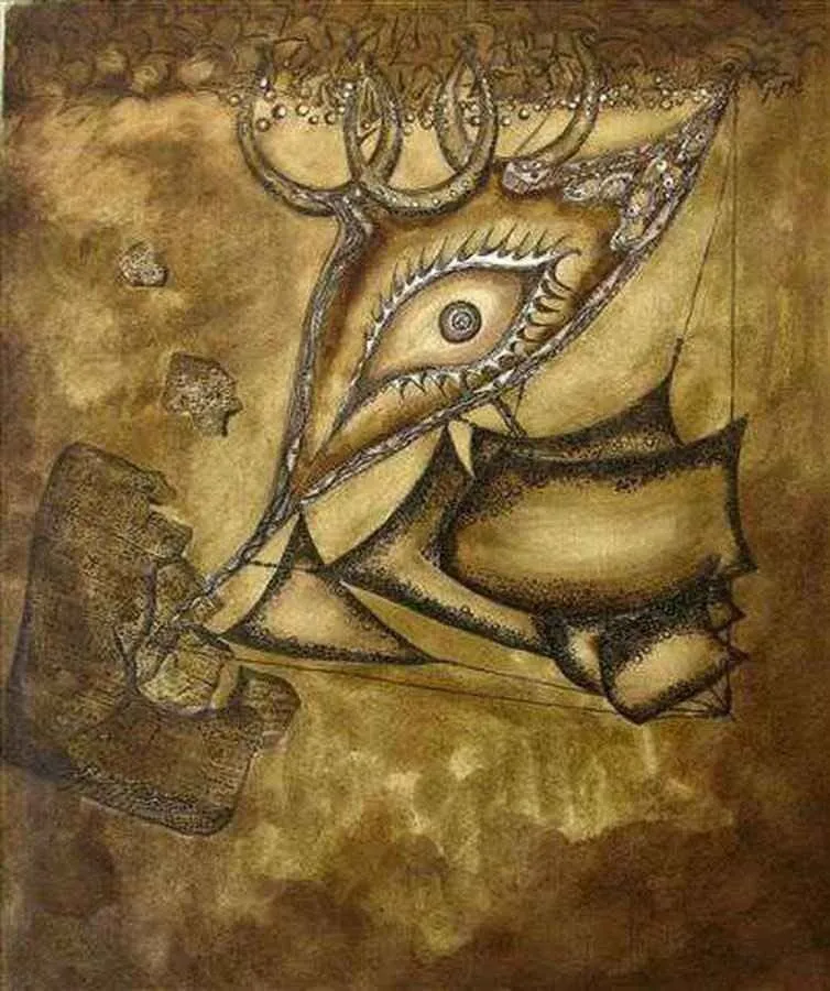 RAFET VAN — “isimsiz”, 2008 "isimsiz" eseri RAFET VAN tarafından 2008 yılında 90x75 cm ölçülerinde Tuval üzeri karışık teknik tekniği ile yapılmıştır.