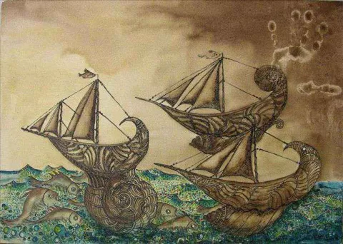 RAFET VAN — “isimsiz”, 2008 "isimsiz" eseri RAFET VAN tarafından 2008 yılında 80x100 cm ölçülerinde Tuval üzeri akrilik boya tekniği ile yapılmıştır.