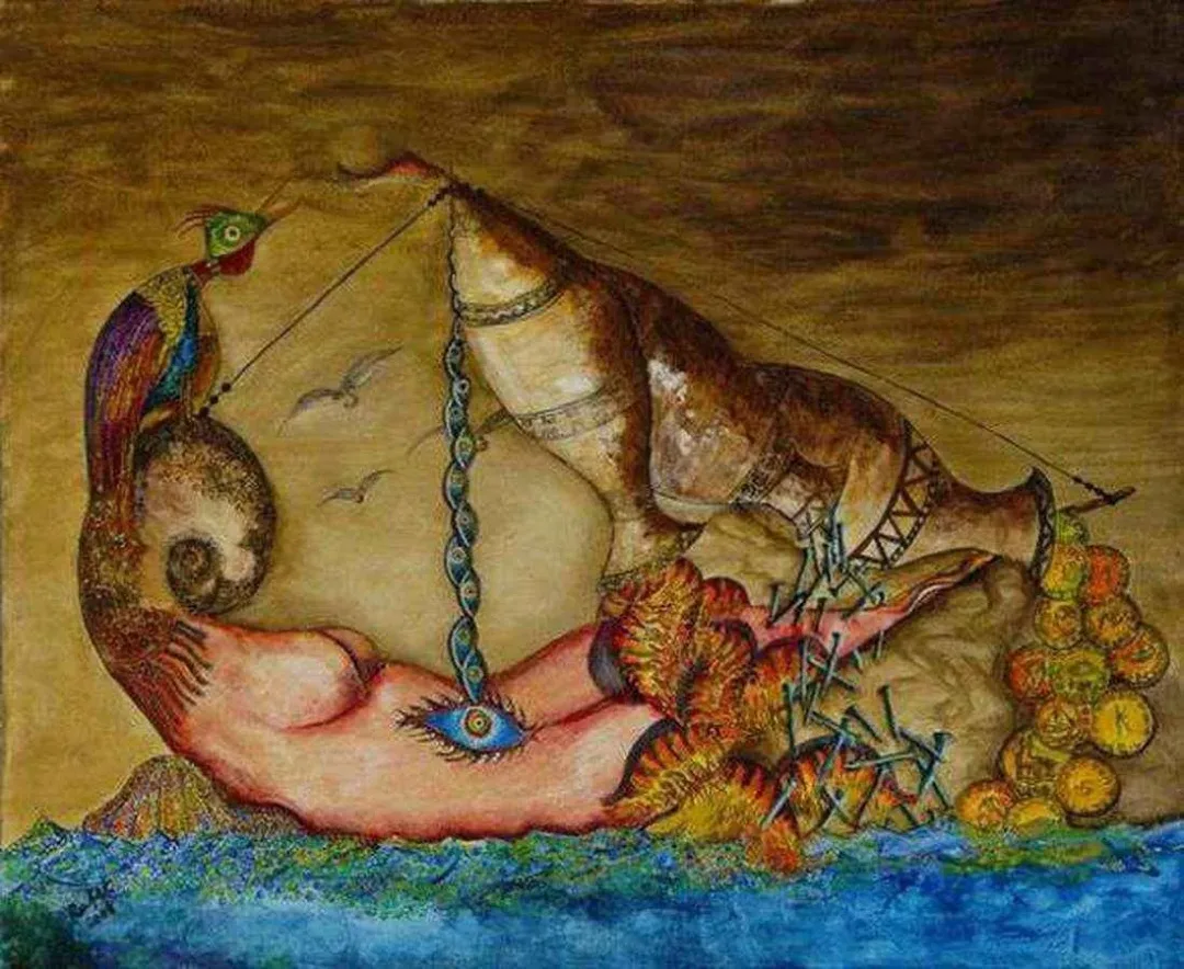 RAFET VAN — “isimsiz”, 2008 "isimsiz" eseri RAFET VAN tarafından 2008 yılında 80x100 cm ölçülerinde Tuval üzeri akrilik boya tekniği ile yapılmıştır.