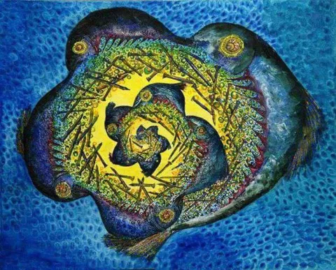 RAFET VAN — “isimsiz”, 2008 "isimsiz" eseri RAFET VAN tarafından 2008 yılında 90x80 cm ölçülerinde Tuval üzeri akrilik boya tekniği ile yapılmıştır.