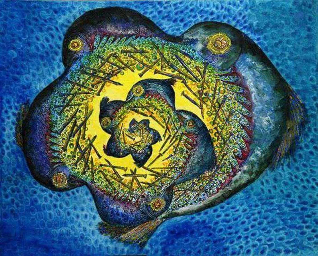 "isimsiz" eseri RAFET VAN tarafından 2008 yılında 90x80 cm ölçülerinde Tuval üzeri akrilik boya tekniği ile yapılmıştır.