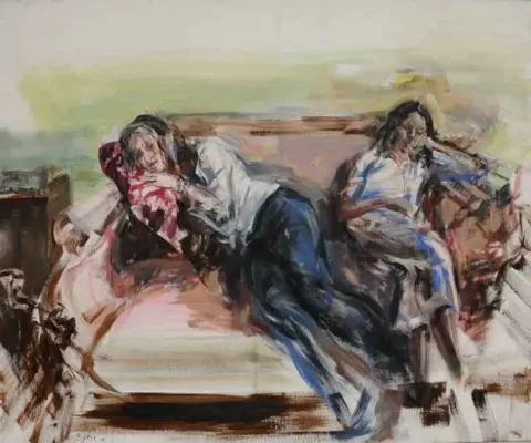 "isimsiz" eseri BAHRİ GENÇ tarafından 2005 yılında 100x120 cm ölçülerinde Tuval üzeri akrilik boya tekniği ile yapılmıştır.