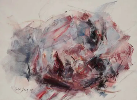 "isimsiz" eseri BAHRİ GENÇ tarafından 2008 yılında 145x190 cm ölçülerinde Tuval üzeri akrilik boya tekniği ile yapılmıştır.