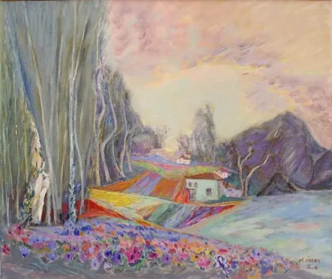 "isimsiz" eseri HAMZA İNANÇ tarafından 2004 yılında 75x90 cm ölçülerinde Tuval üzeri yağlı boya tekniği ile yapılmıştır.